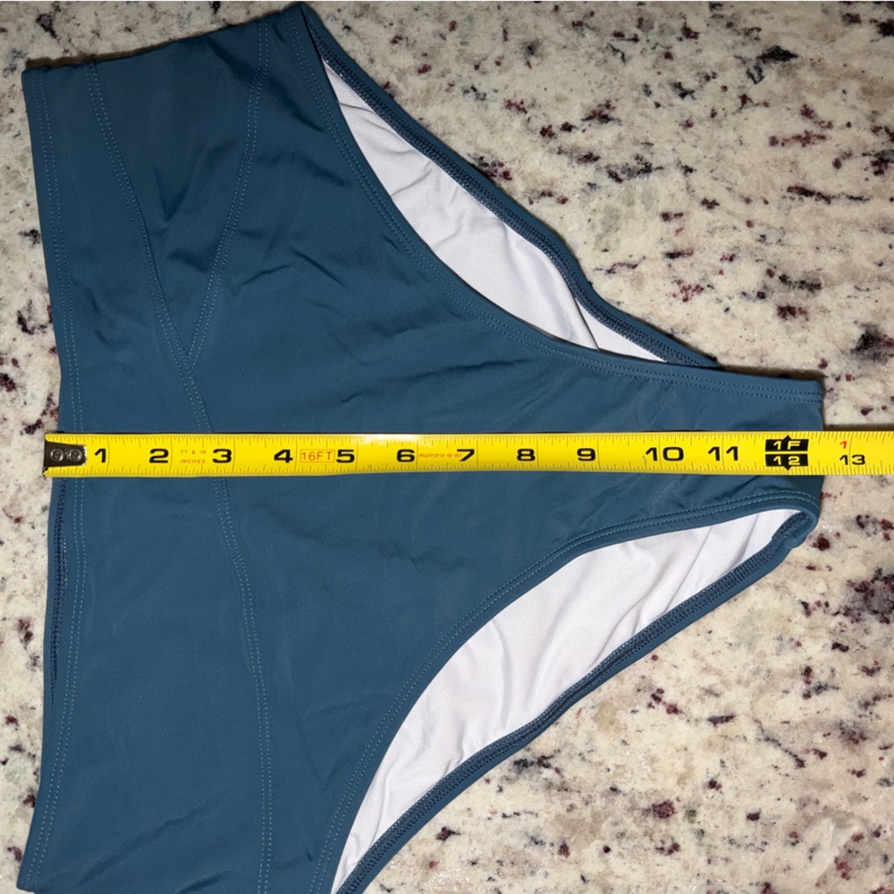 NWT Cupshe Twist Front 2 Piece Bikini Set Teal Blue Adjustable High waisted New - Picture 9 of 10